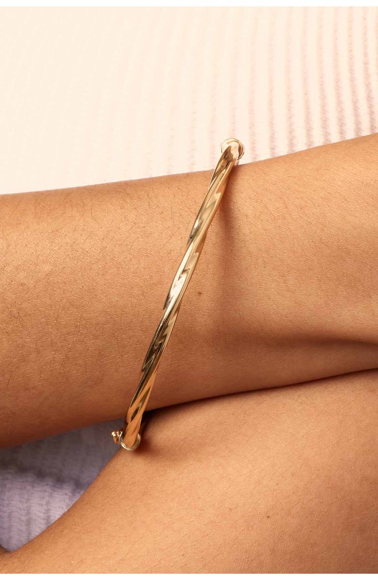 Oradina 14K Gold Goddess Bangle, Alternate, color, Yellow Gold