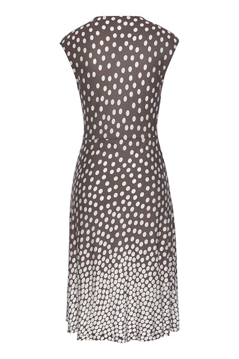 Women's Polka Dot V-Neck Dress, Alternate, color, Brown Multi