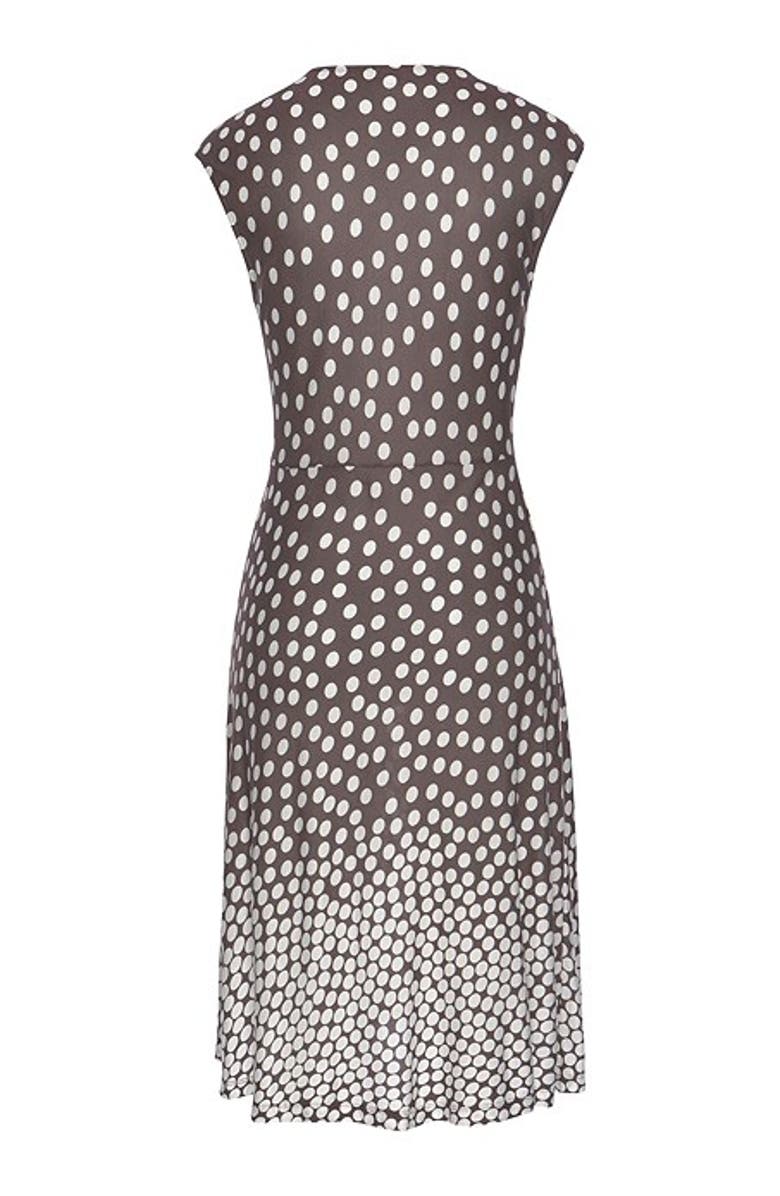 LASCANA Women's Polka Dot V-Neck Dress, Alternate, color, Brown Multi