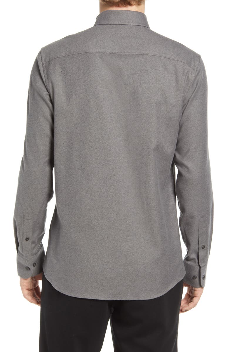 Nordstrom Tech-Smart Trim Fit Stretch Flannel Button-Down Shirt, Alternate, color,