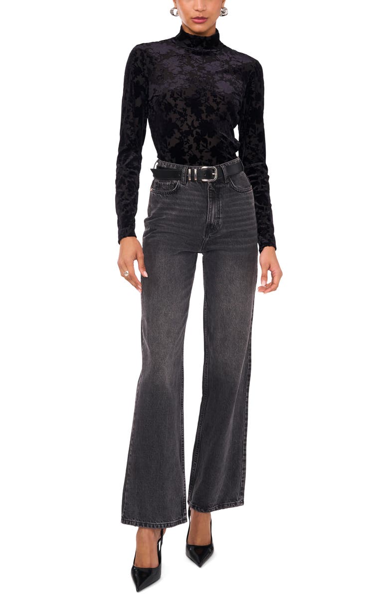 1.STATE Burnout Velvet Mock Neck Top, Alternate, color, 