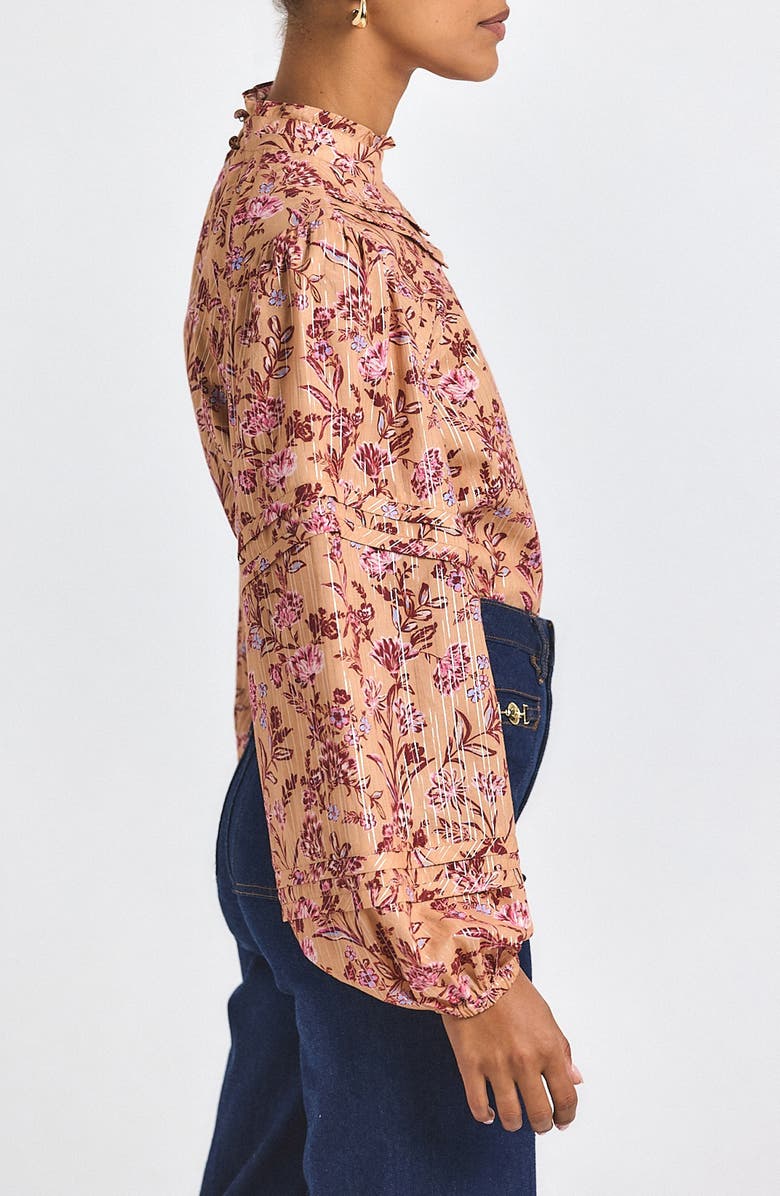 Derek Lam 10 Crosby Marlowe Metallic Top, Alternate, color, Camel Multi