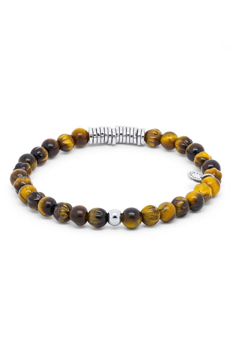 Tateossian Men's Classic Discs Beaded Bracelet, Main, color, Brown