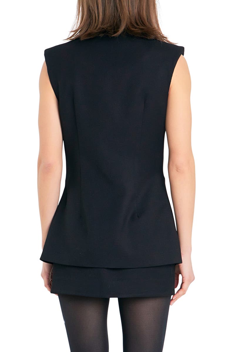 Endless Rose Power Shoulder Vest, Alternate, color, Black