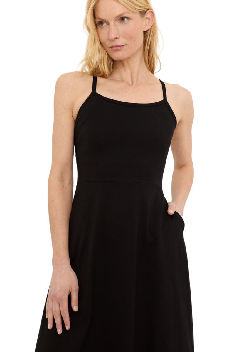 Pact Fit & Flare Midi Dress Made With Organic Cotton, Alternate, color, Black