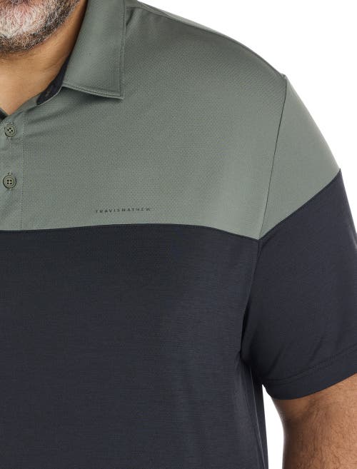 Travismathew Fit By Dxl Big & Tall Heater Pro Colorblock Poloshirt In Green