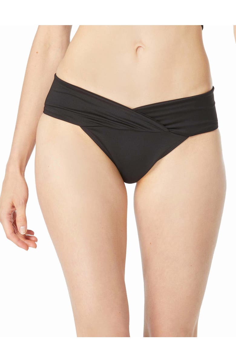 MICHAEL Michael Kors Euro Gathered Bikini Bottom, Main, color, 001-Black