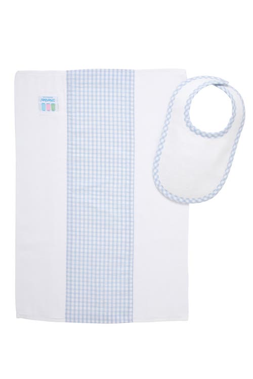 3 Marthas Big Check Drooler Bib & Burp Set