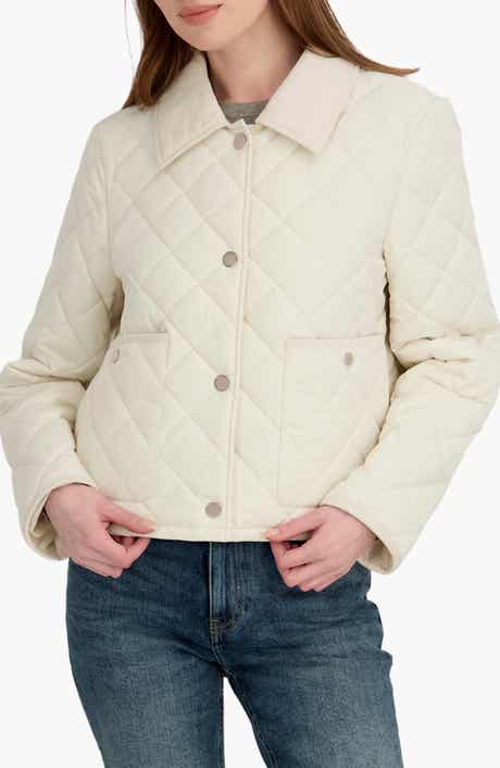 Tahari Haly Corduroy Collar Quilted Jacket