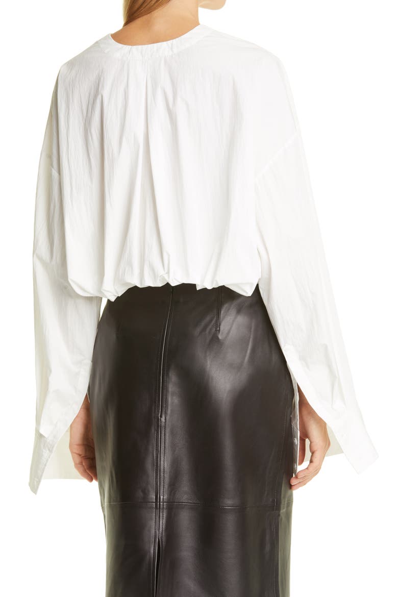 Boxy V-Neck Blouse, Alternate, color, WHITE