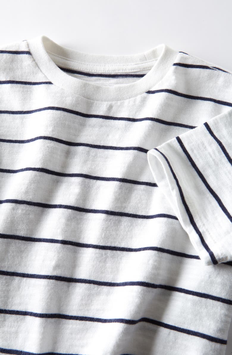 Nordstrom Kids' Stripe Cotton T-Shirt, Alternate, color, White- Navy Agatha Stripe