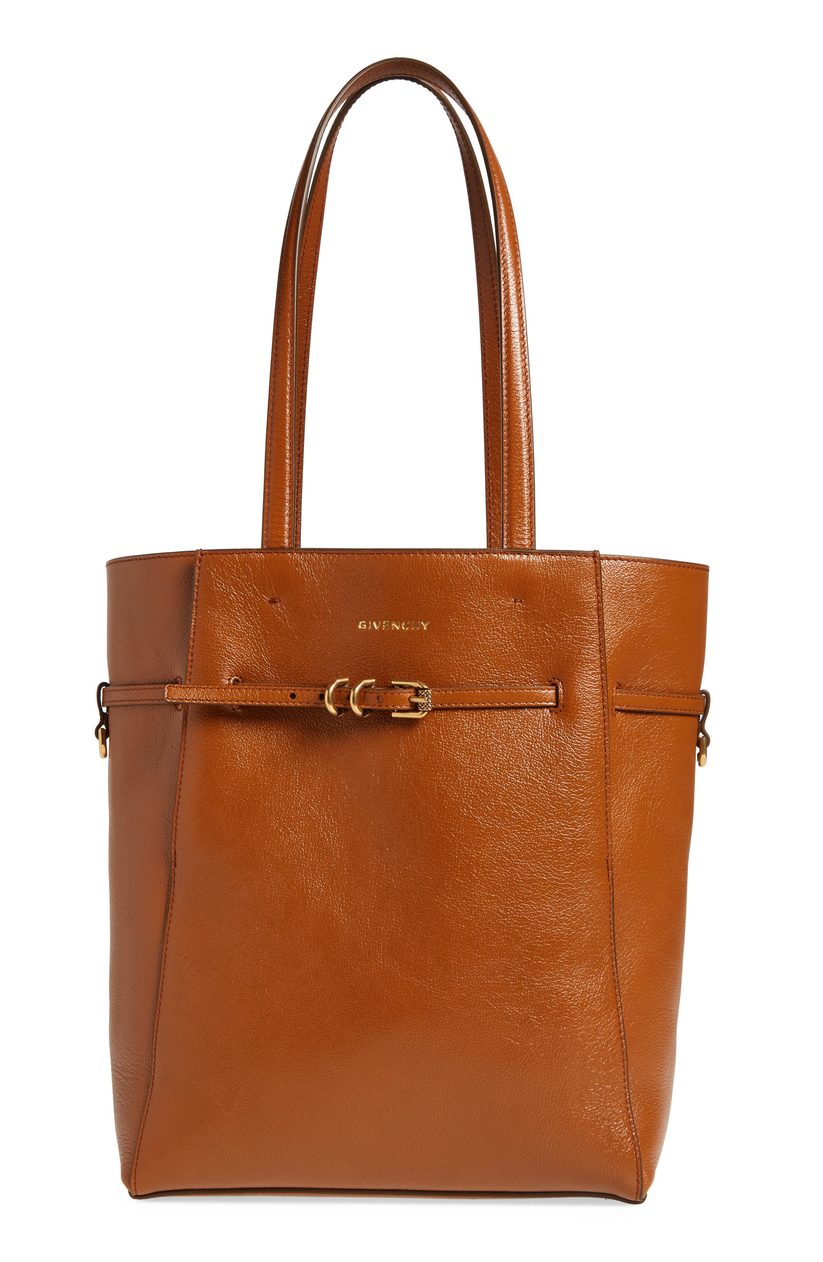 Givenchy Small Voyou Belted Leather Tote, Main, color, 