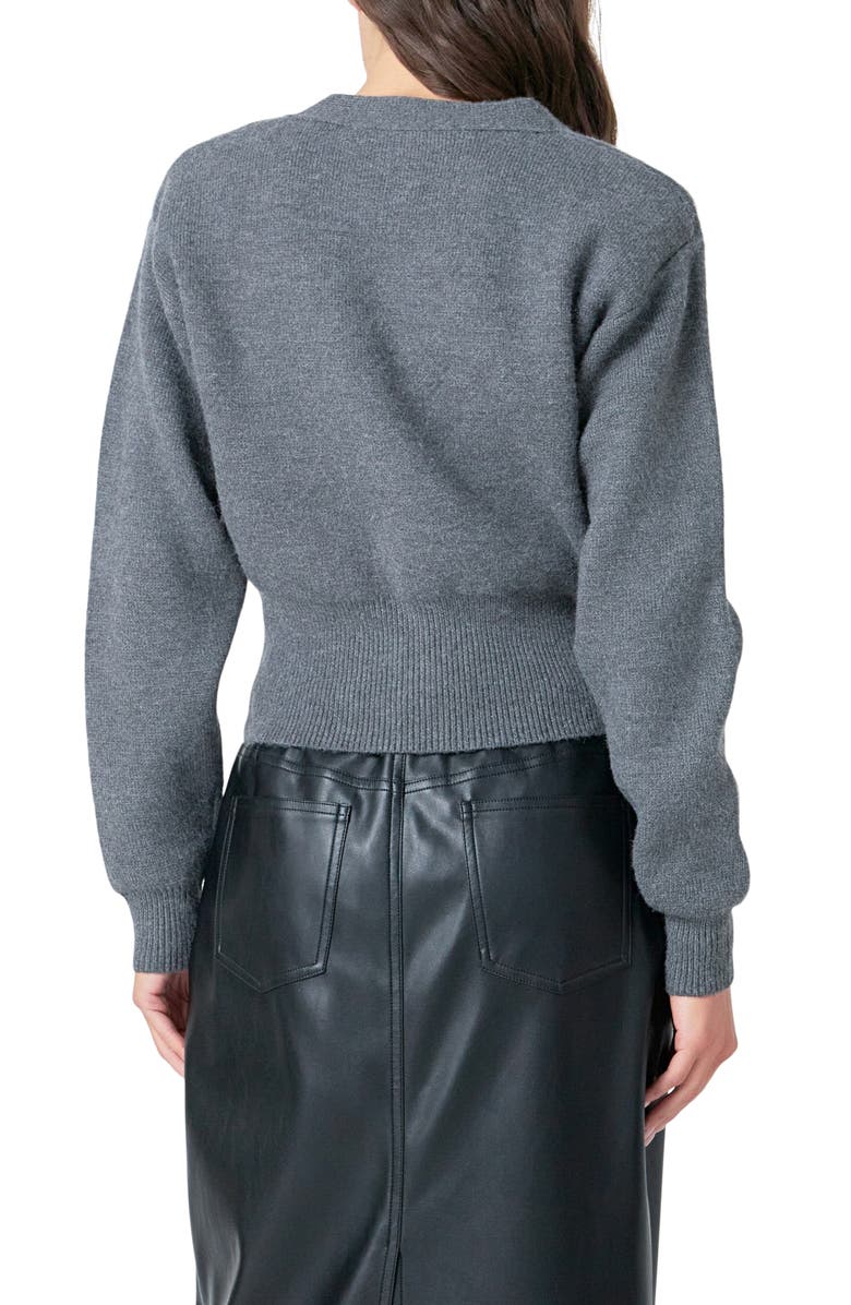 Grey Lab Drop Shoulder Crop Cardigan, Alternate, color, 