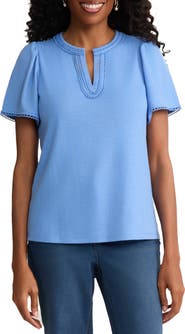 Jones New York Split Neck Top