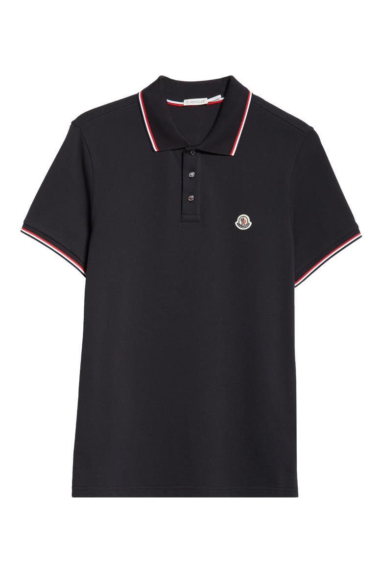 Tipped Cotton Piqué Polo, Alternate, color, BLUE/ BLUE
