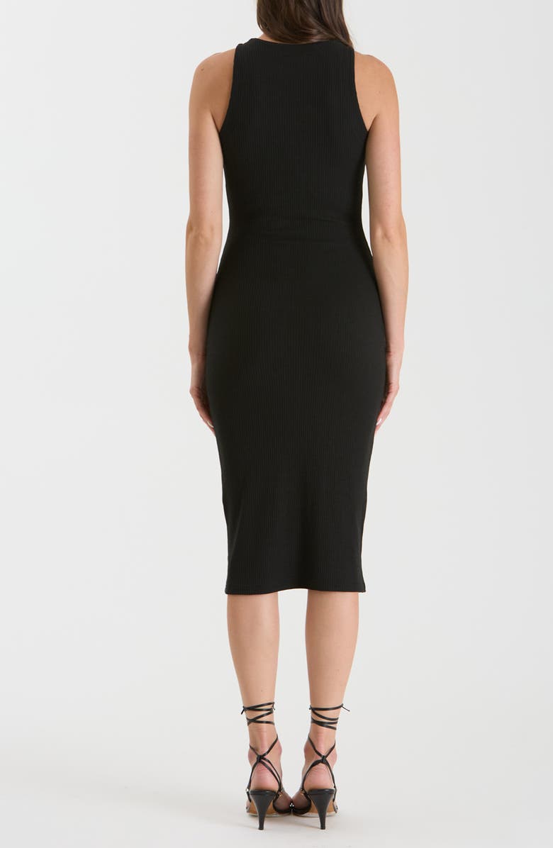 Blu Pepper Knit Racerback Body-Con Midi Dress, Alternate, color, Black