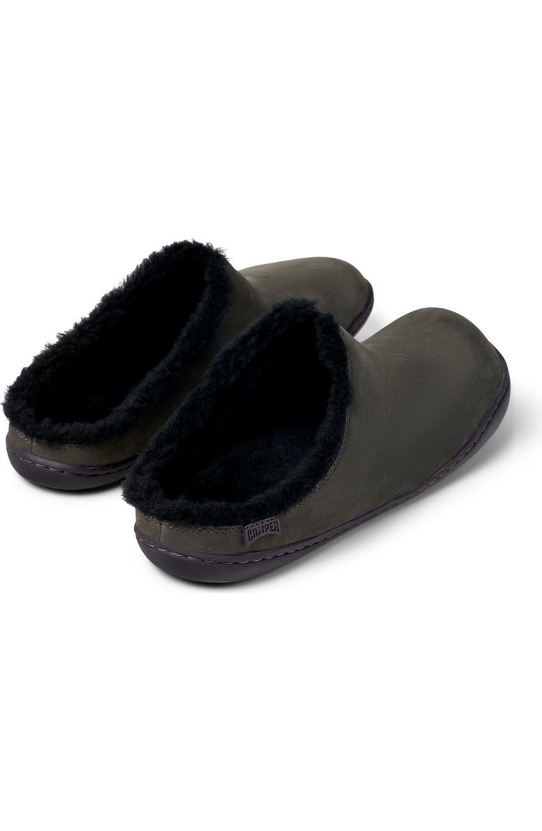 Camper Peu Cami Faux-Fur Trim Mule, Alternate, color, Dark Gray
