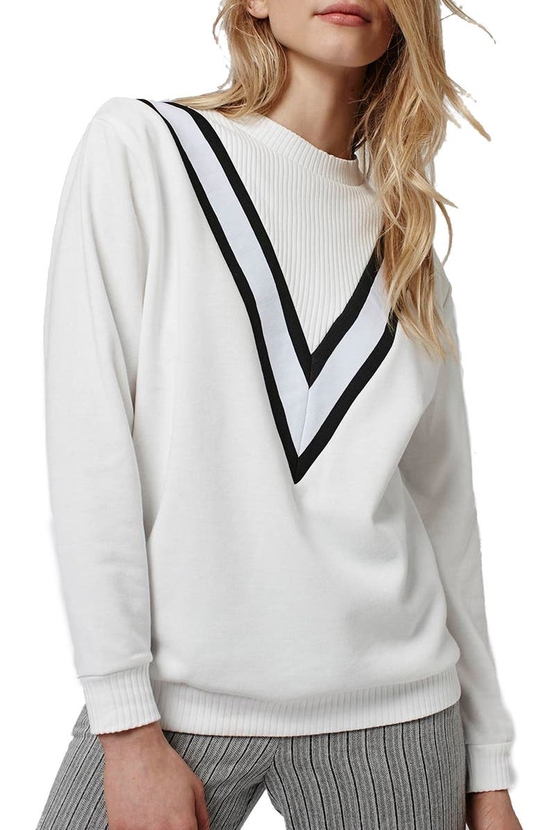 Topshop Sporty Colorblock Sweatshirt, Main, color, 