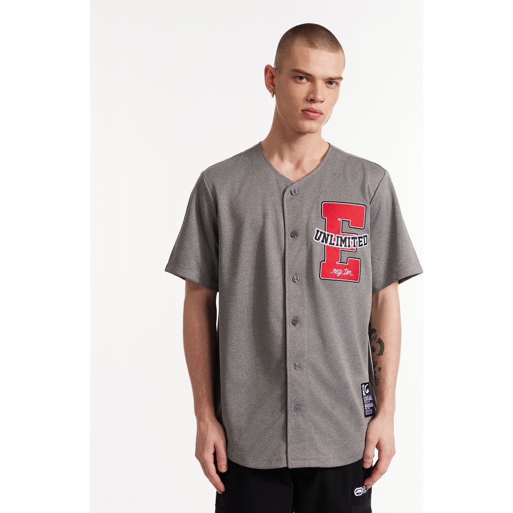 Ecko Unltd . The Dinger Button Front Top In Marled Grey