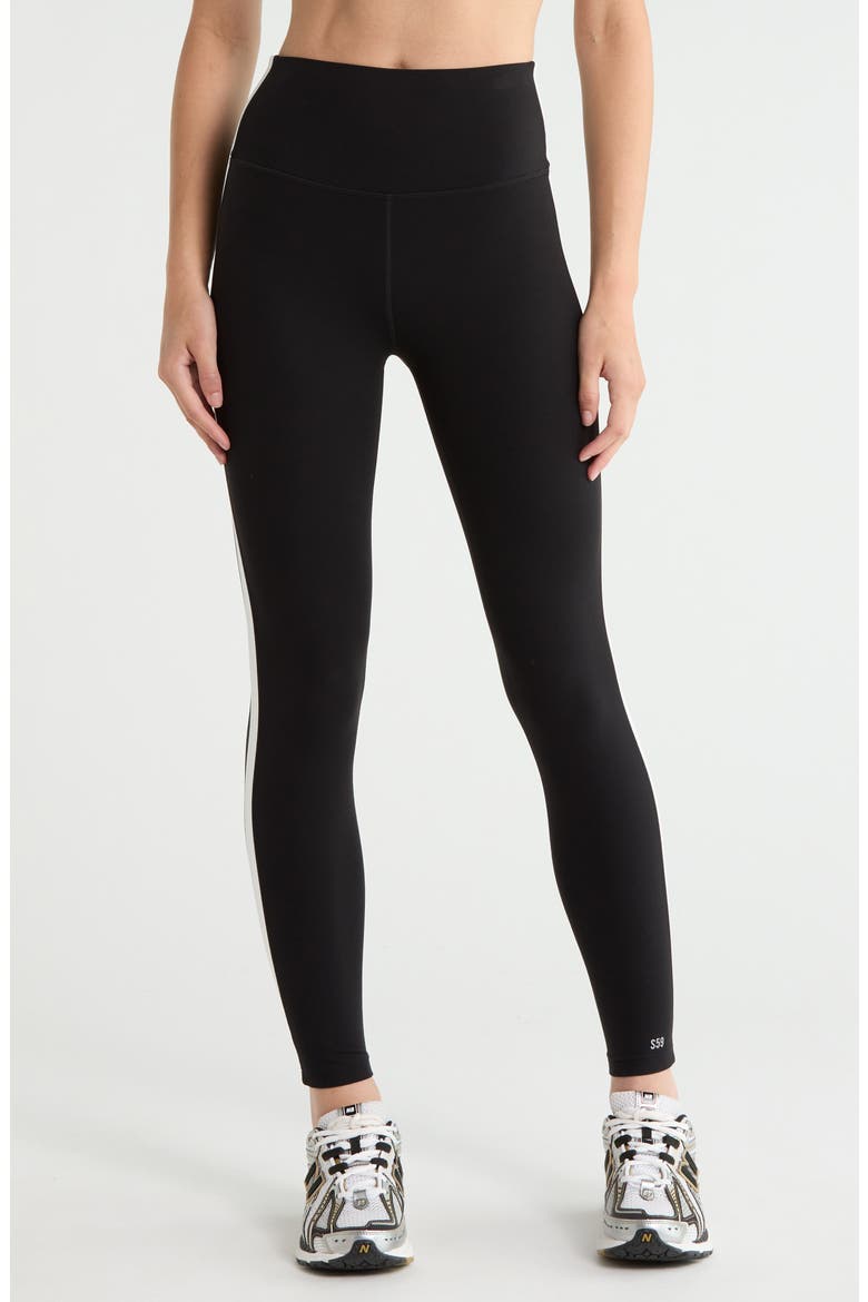 Bianca High Waist Rigor 7/8 Leggings, Main, color, BLACK/ WHITE
