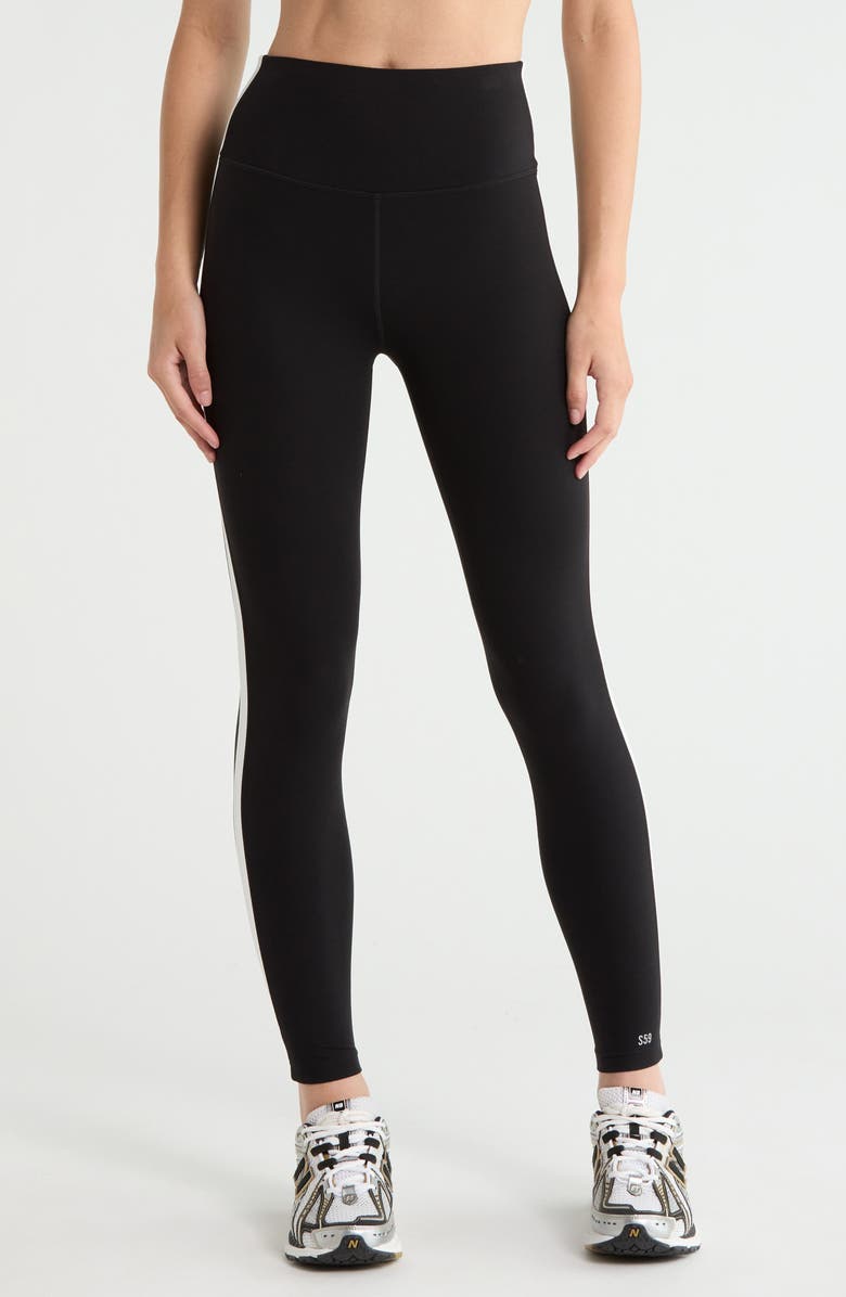 SPLITS59 Bianca High Waist Rigor 7/8 Leggings, Main, color, Black/ White