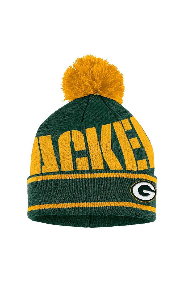WEAR by Erin Andrews Women's WEAR by Erin Andrews  Green Green Bay Packers Double Jacquard Cuffed Knit Hat with Pom and Gloves Set, Alternate, color, 