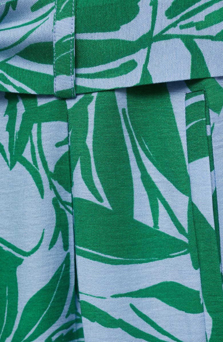 MANGO Print High Waist Wide Leg Pants, Alternate, color, Green