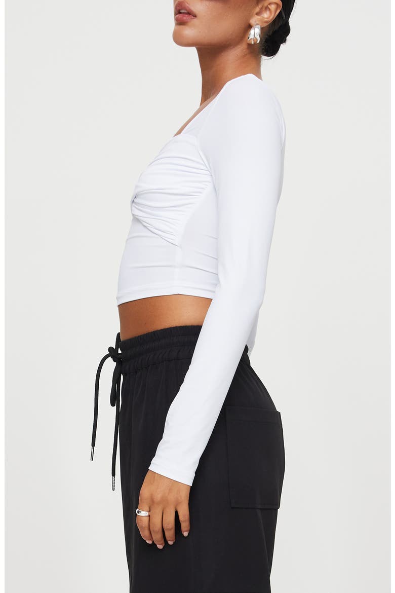Dunford Crossover Long Sleeve Top, Alternate, color, WHITE