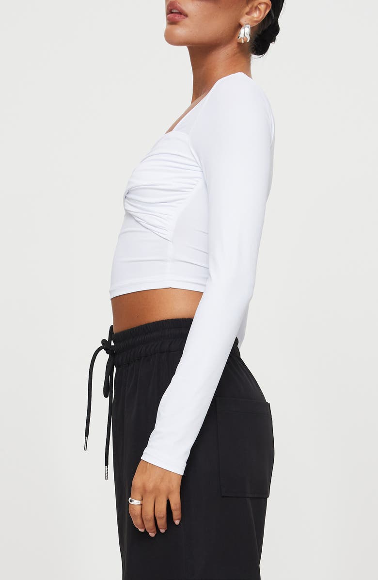 Princess Polly Dunford Crossover Long Sleeve Top, Alternate, color, White