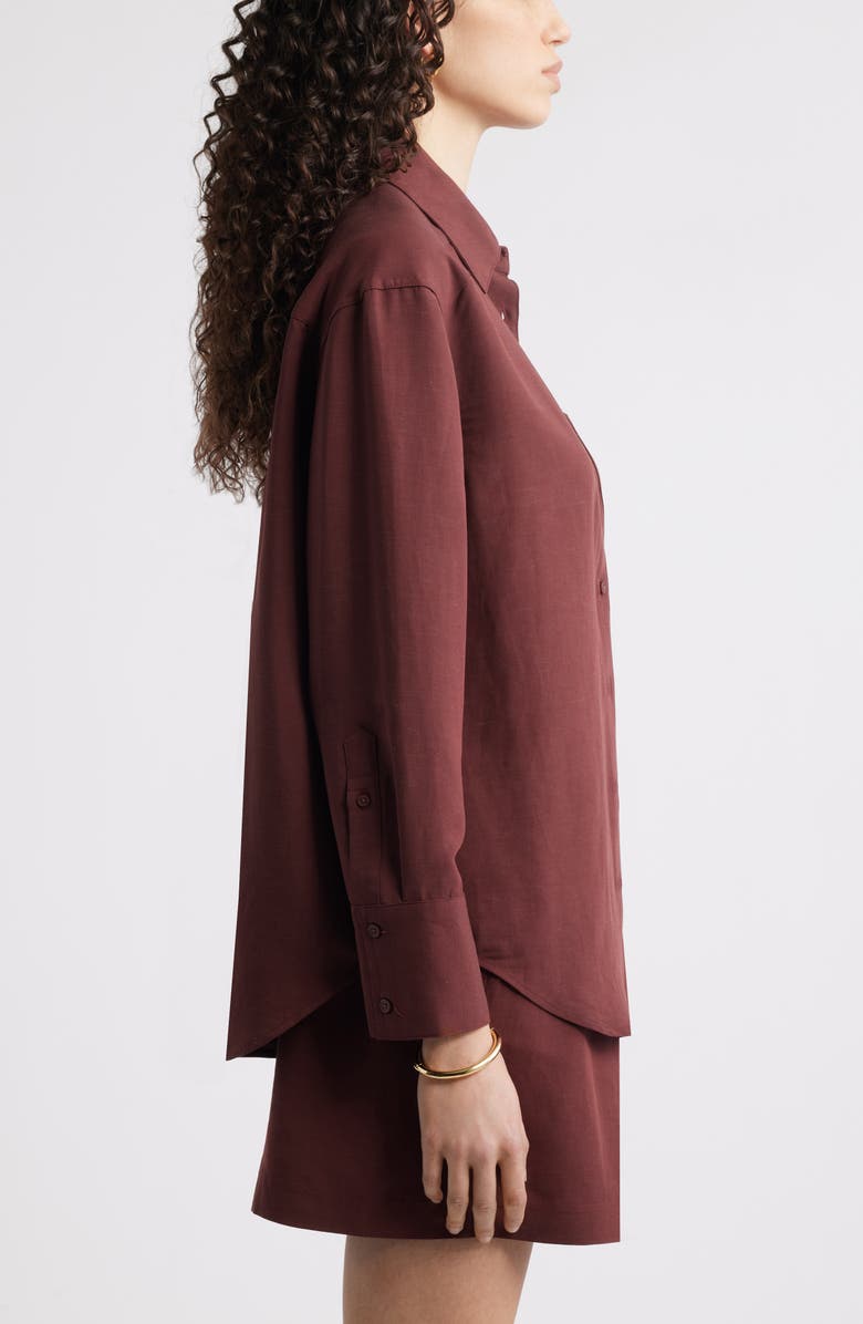 Nordstrom Button-Up Shirt, Alternate, color, Brown Raisin