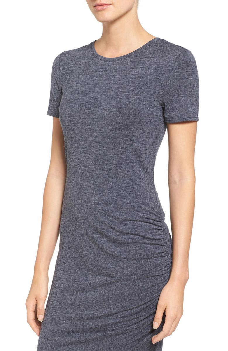 Stem Ruched T-Shirt Midi Dress, Alternate, color,