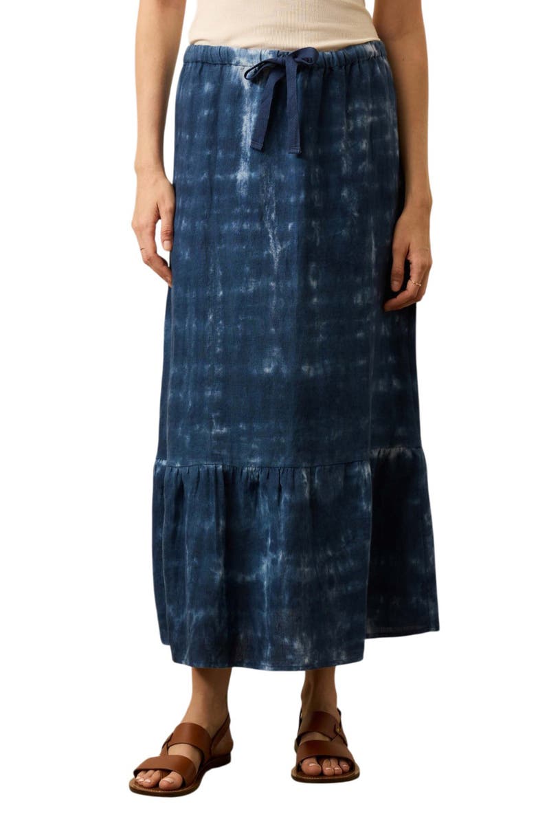 Faherty Sunbeam Linen Drawtring Midi Skirt, Main, color, 
