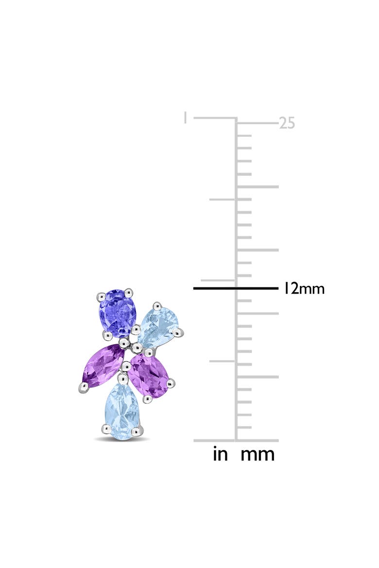 Semiprecious Stone Cluster Stud Earrings, Alternate, color, BLUE