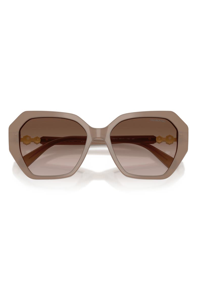 Swarovski 56mm Polarized Irregular Geometric Sunglasses, Alternate, color,