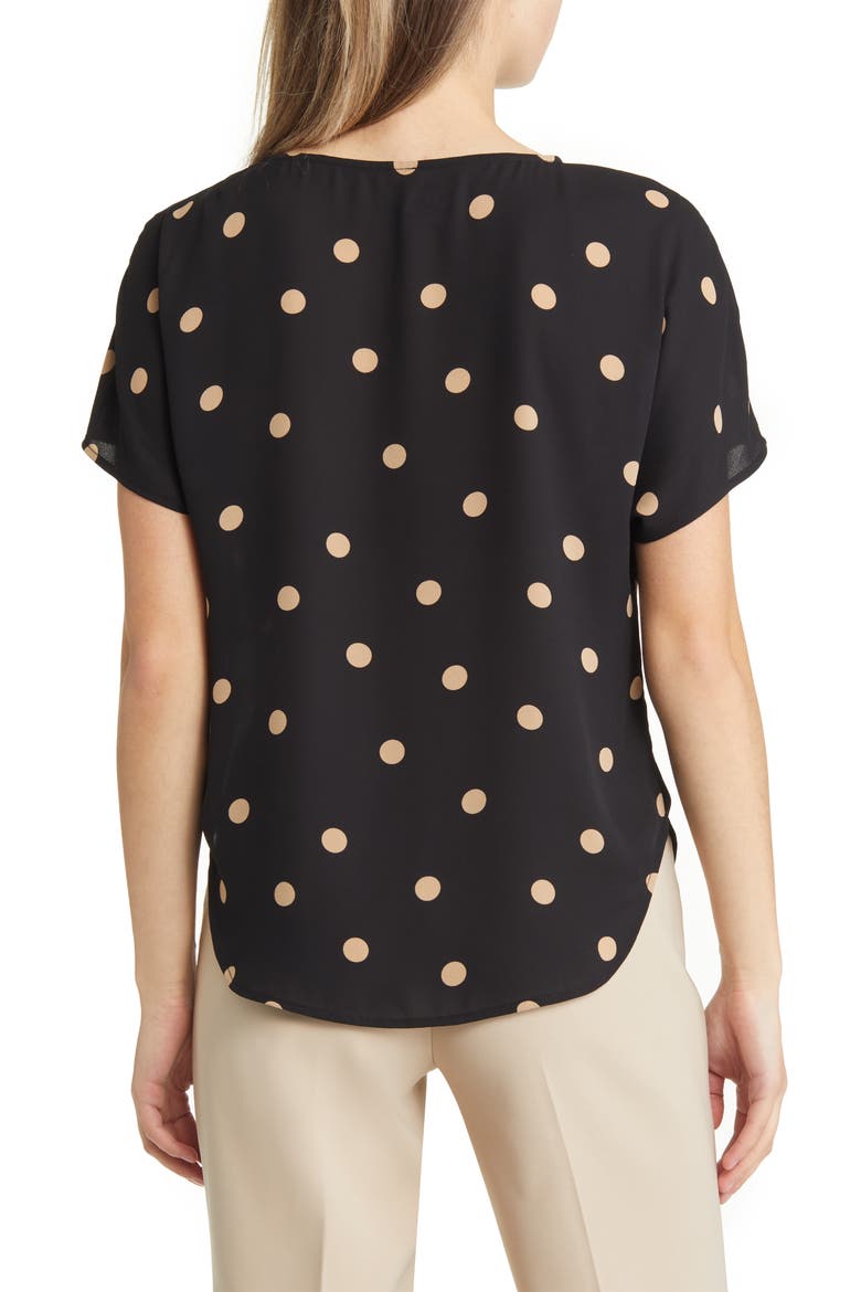 Polka Dot Blouse, Alternate, color, ANNE BLACK/ LATTE