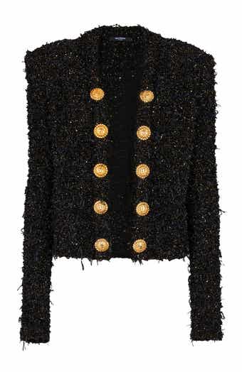 【関税&送料込み】Balmain Buttoned Maze Tweed Jacket Cloth Balmain Monogram Maze Tweed Jacket | Nordstrom