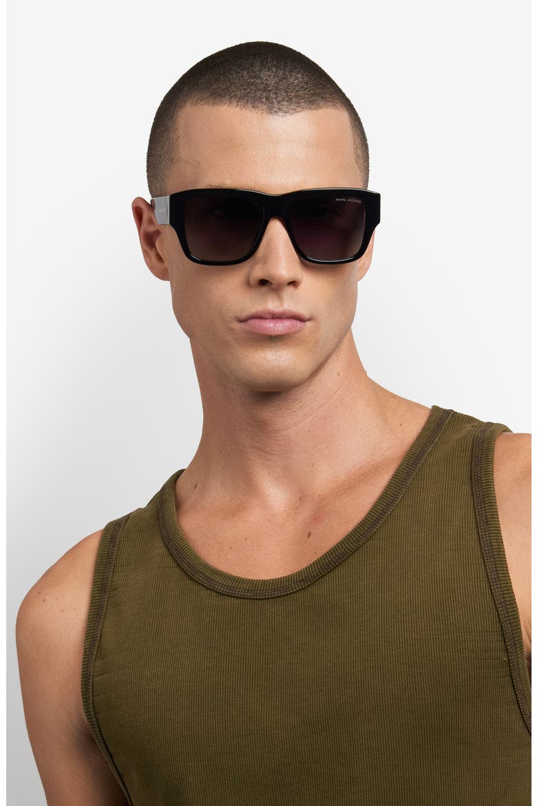 55mm Gradient Square Sunglasses, Alternate, color, BLACK GOLD