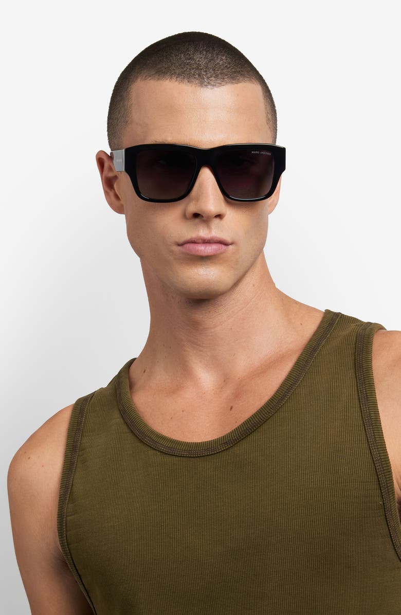 Marc Jacobs 55mm Gradient Square Sunglasses, Alternate, color, Black Gold