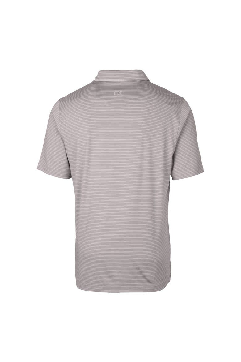 Men's Cutter & Buck  Gray Penn State Nittany Lions Alumni Logo Forge Pencil Stripe Stretch DryTec Polo, Alternate, color, Gray