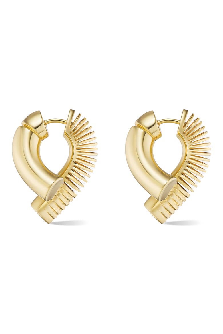 Ribbed Hoop Earrings, Alternate, color, YELLOW GOLD