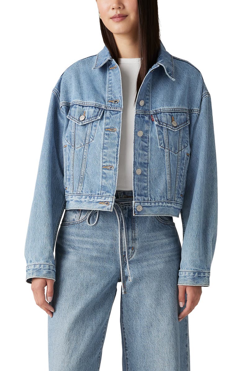 Levi's<sup>®</sup> Shrunken '90s Denim Trucker Jacket, Alternate, color, 