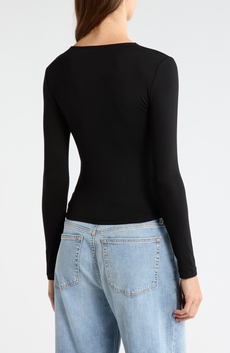 PacSun Shelby Button-Up Knit Top, Alternate, color, Black
