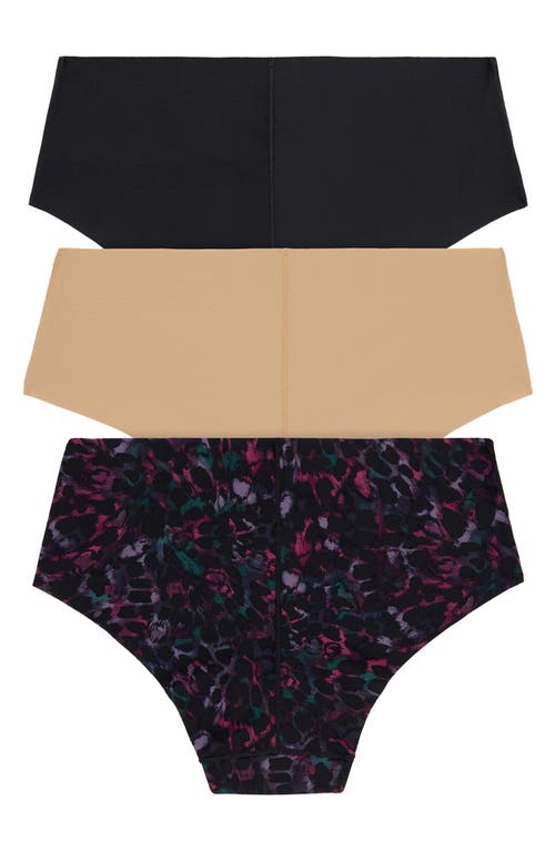 Dkny Litewear Cut Anywhere Assorted 3-pack Hipster Briefs In Black