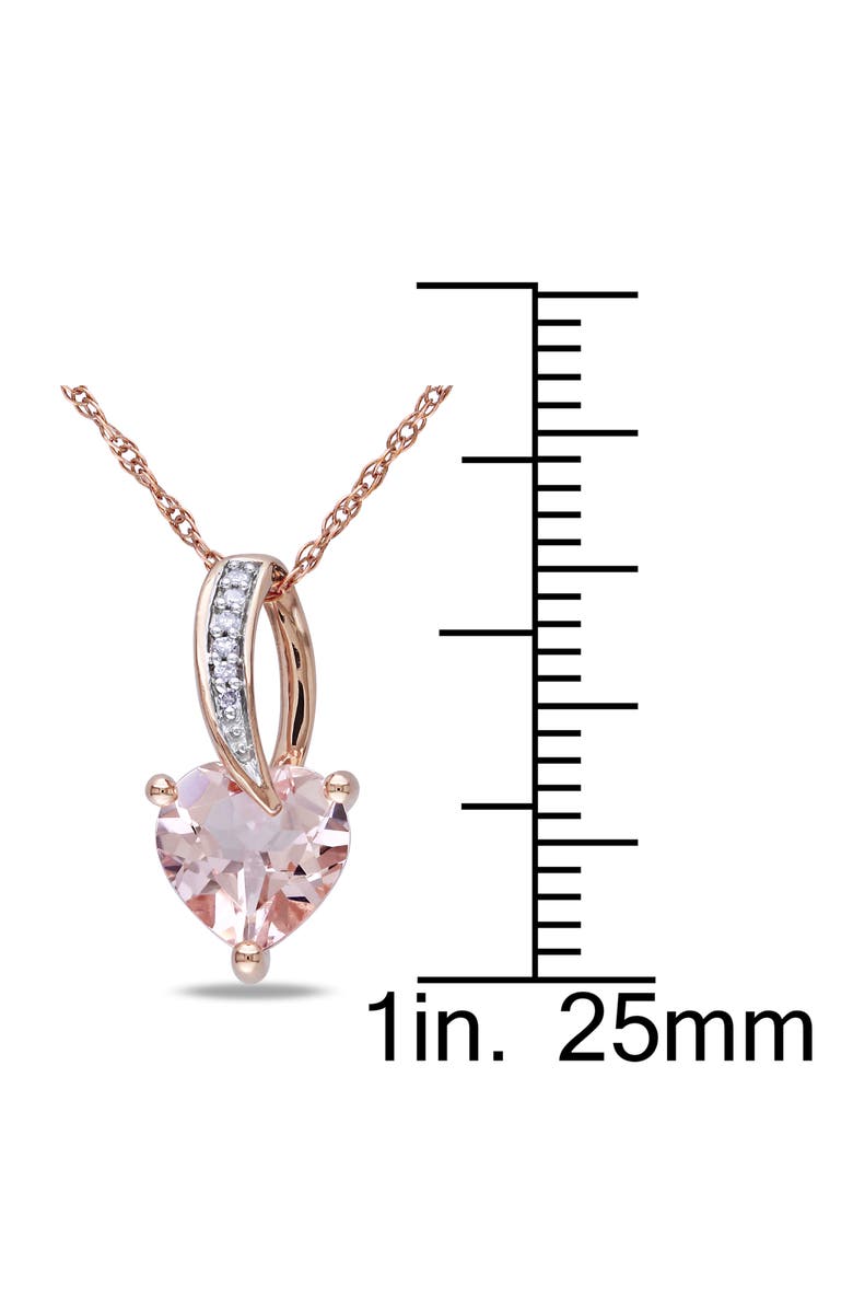 Julianna B. Gemstone 
Diamond Swirl Heart Necklace 10K, Alternate, color, Morganite