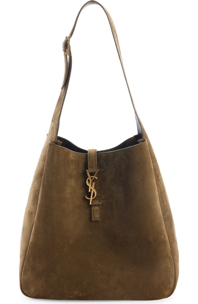 Saint Laurent Large Le 5 À 7 Suede Hobo Bag, Main, color,