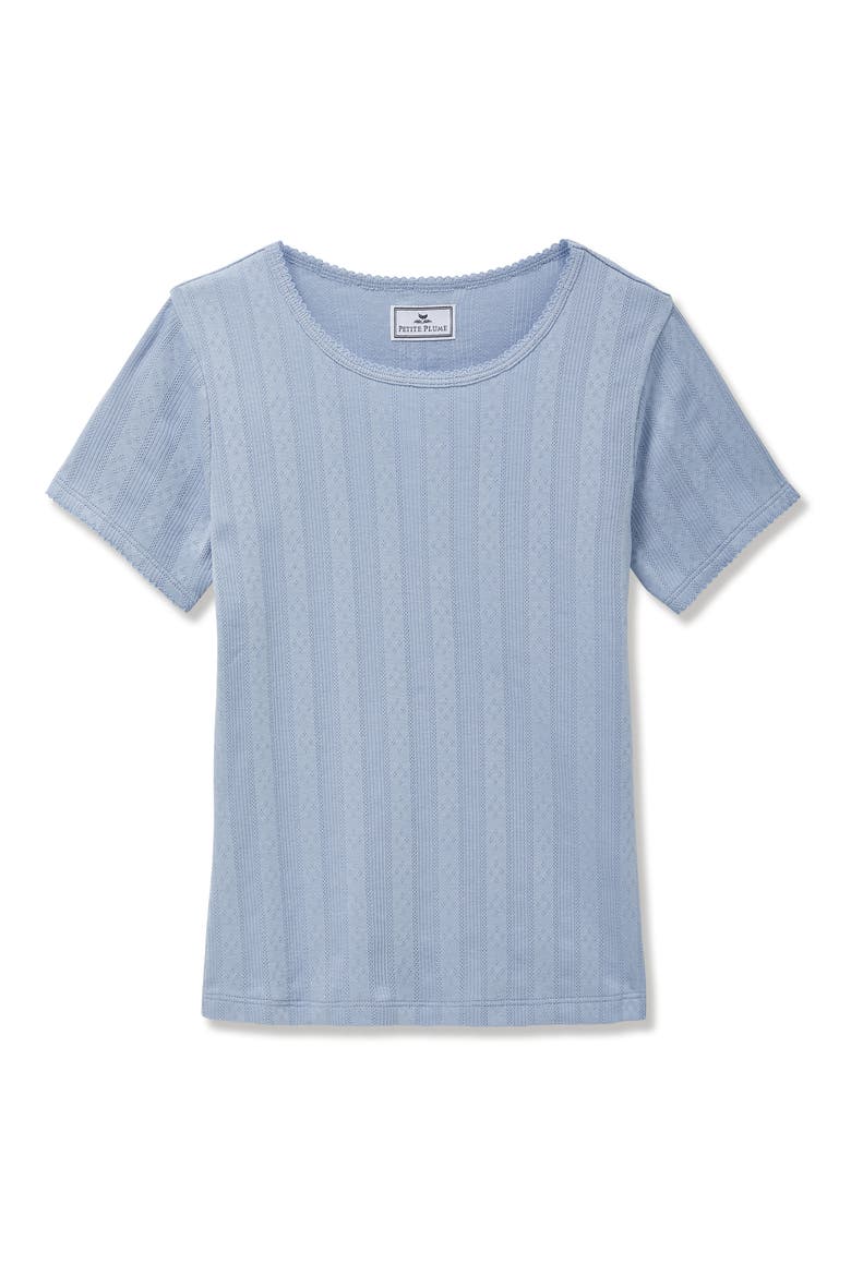 Pima Cotton Pointelle T-Shirt, Alternate, color, BLUE