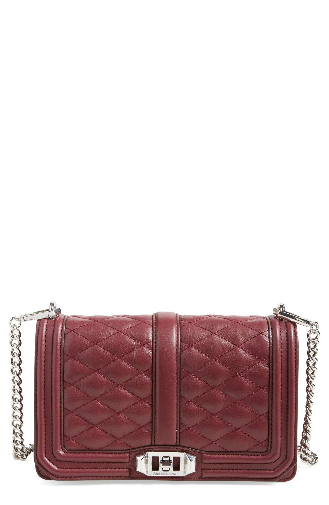 Love Leather Crossbody Bag, Main, color, PORT