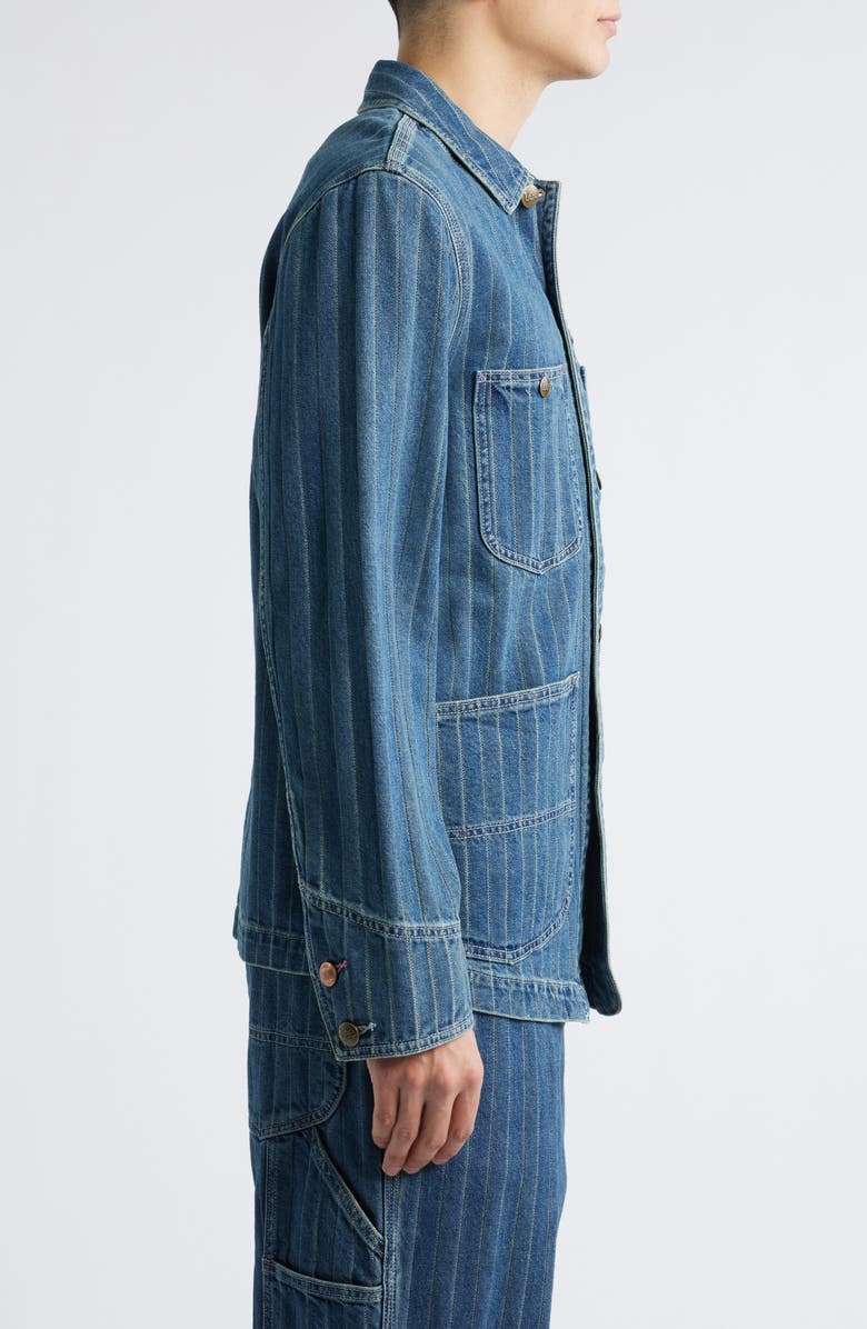 Stripe Denim Chore Coat