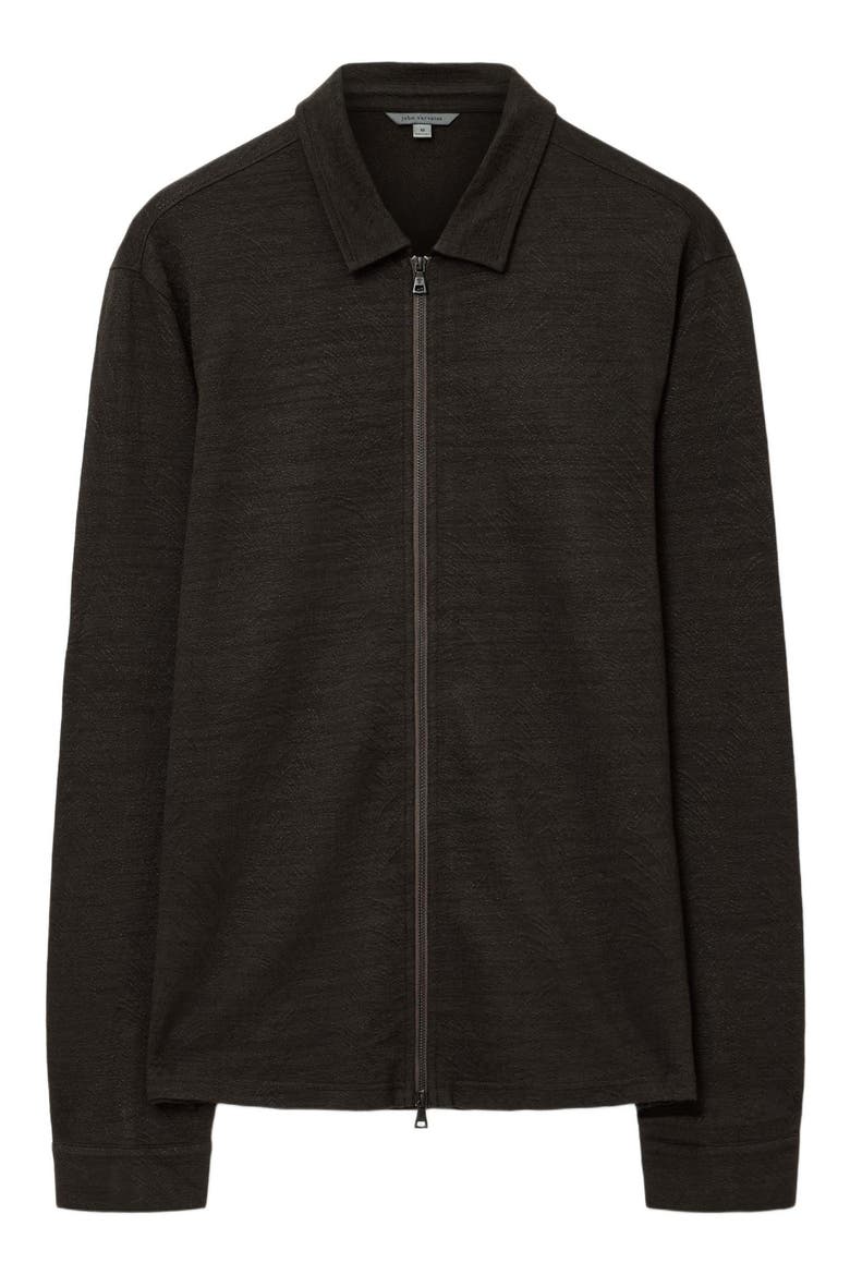Kassen Jacquard Zip-Up Shirt Jacket, Alternate, color, DARK BROWN