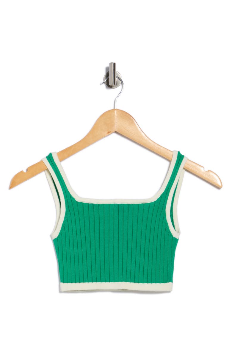 Longchamp Ribbed Crop Sweater Tank, Alternate, color, Grass
